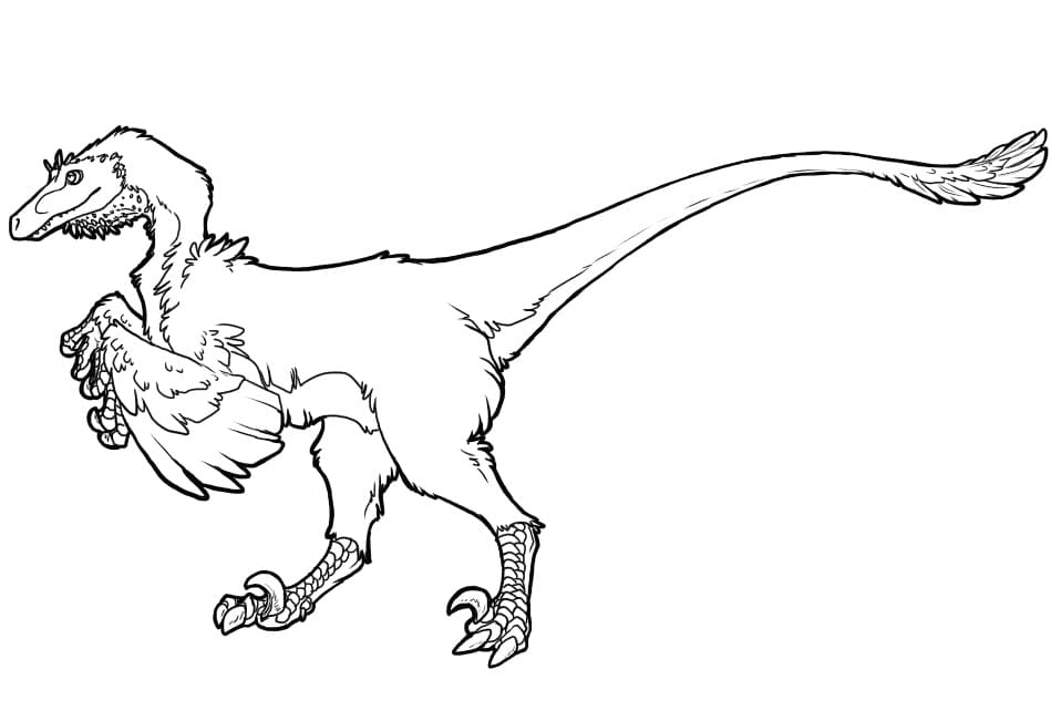 Målarbild Velociraptor för Barn