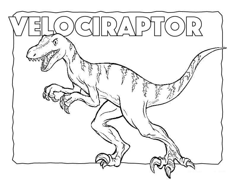 Målarbild Velociraptor Jurassic World