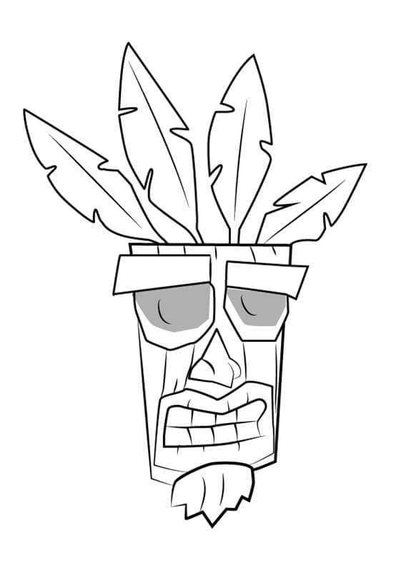 Målarbild Aku Aku från Crash Bandicoot