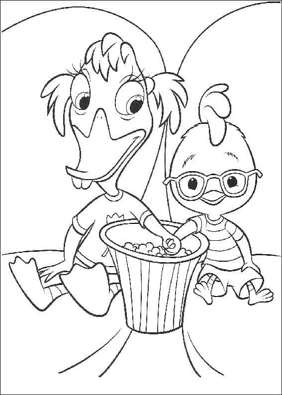 Målarbild Anki Dopping och Lilla Kycklingen