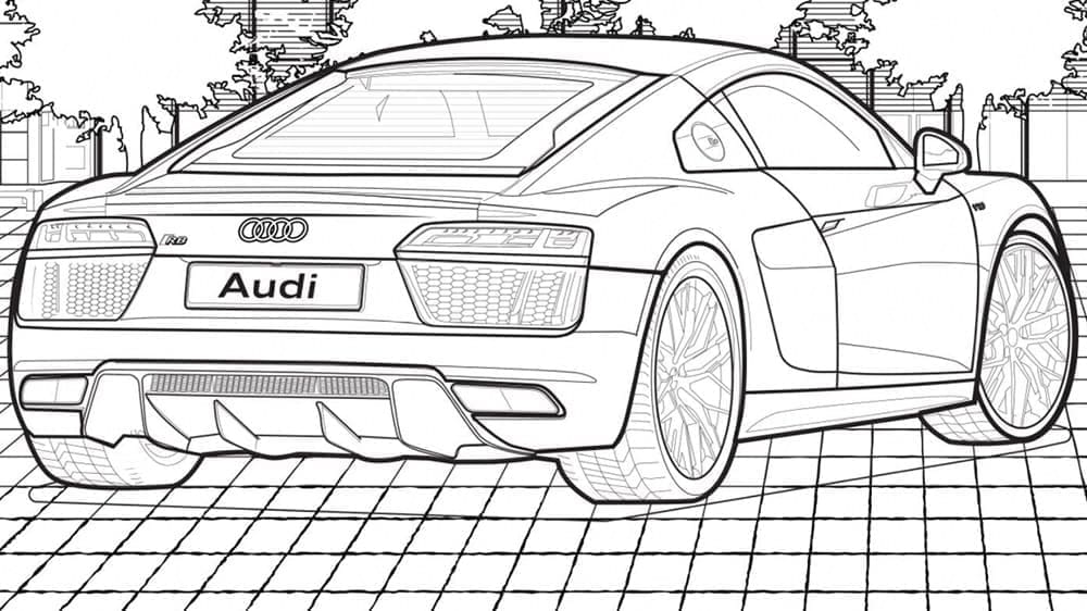 Målarbild Audi Sportbil