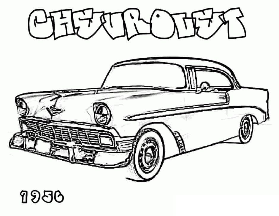 Målarbild Chevrolet Bil 1956
