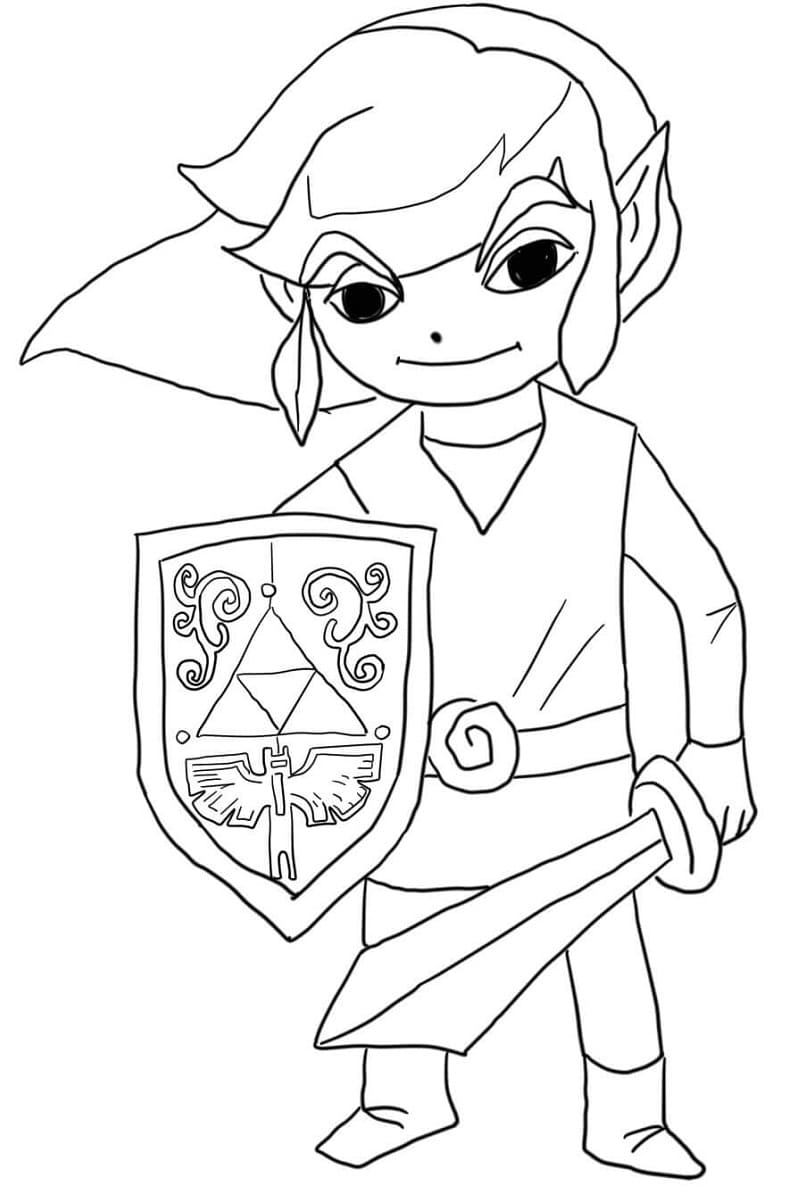 Målarbild Chibi Link från Legenden om Zelda