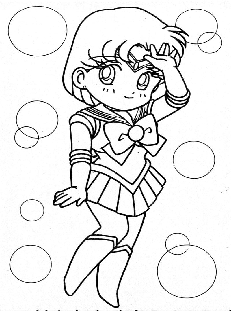 Målarbild Chibi Sailor Mercury