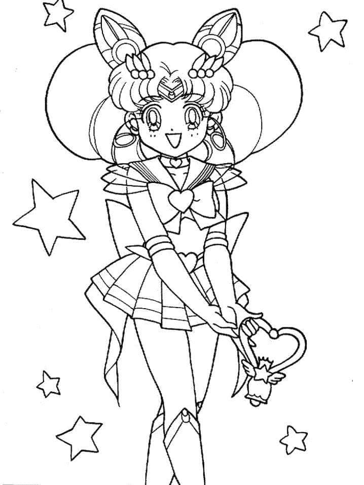 Målarbild Chibiusa i Sailor Moon