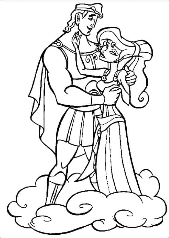 Målarbild Herkules med Megara
