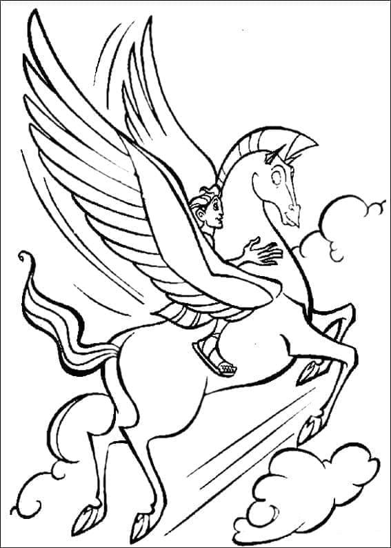 Målarbild Herkules och Pegasus
