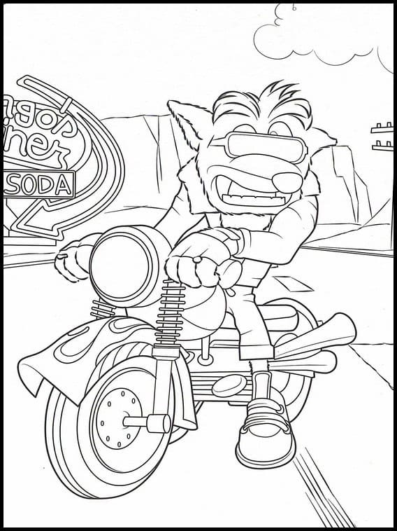Målarbild Crash Bandicoot Gratis för Barn