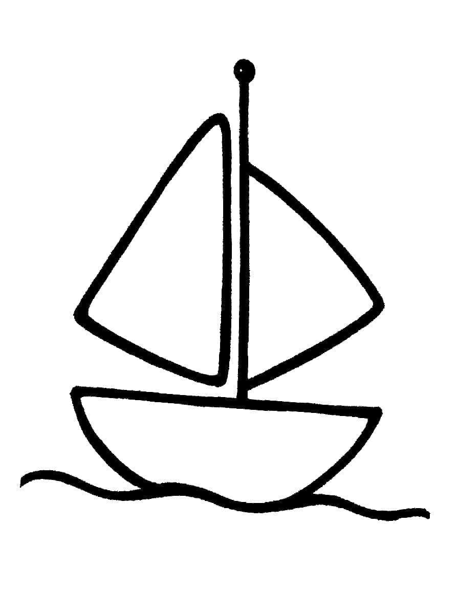 Målarbild En Enkel Segelbåt