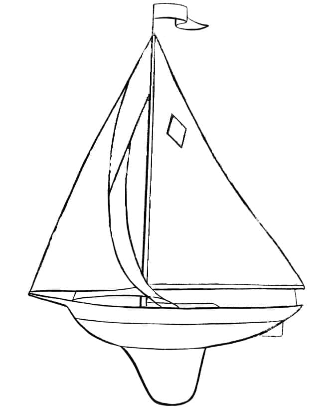Målarbild En Fin Segelbåt