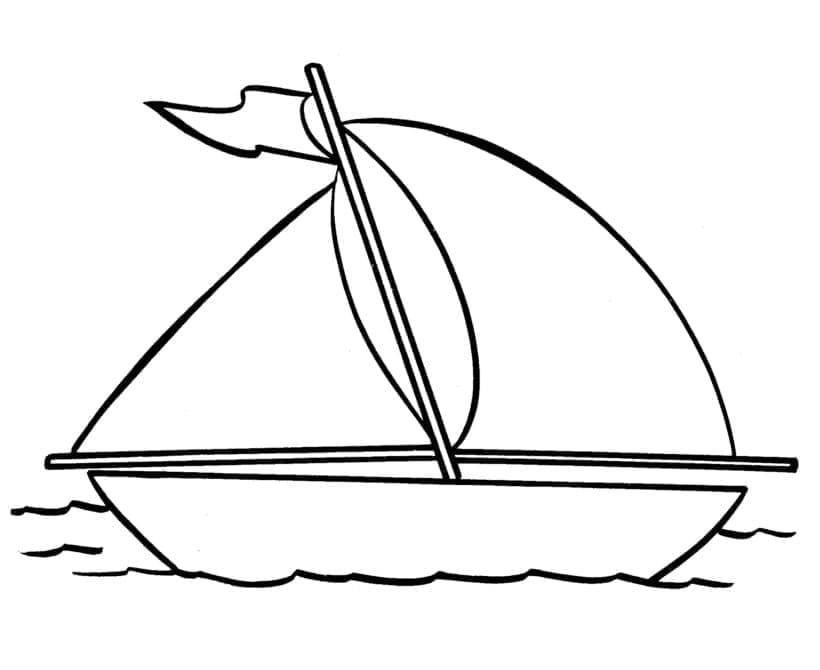Målarbild En Segelbåt på Havet