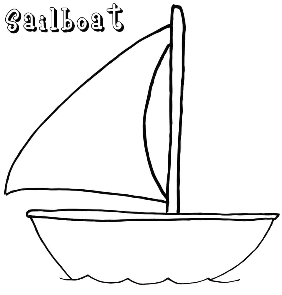 Målarbild Enkel Segelbåt