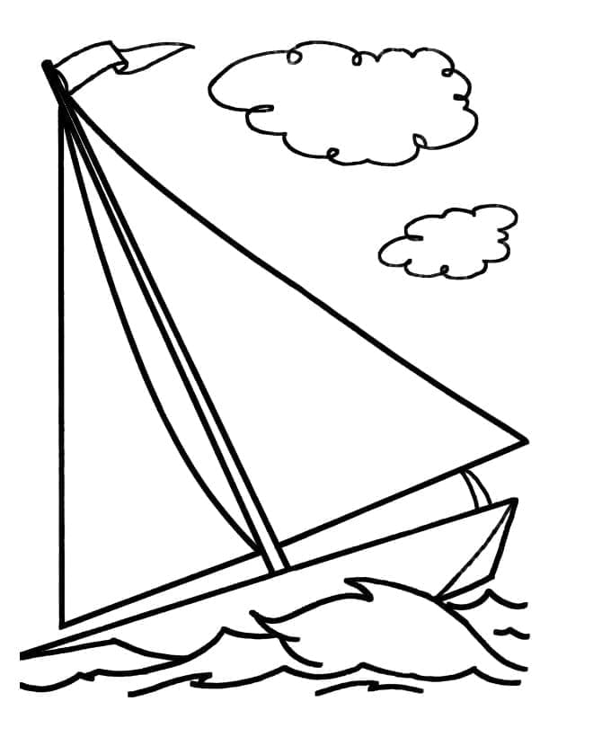 Målarbild Fin Segelbåt