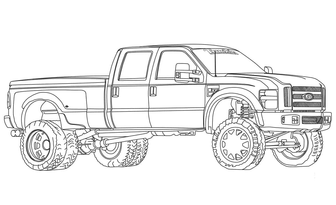 Målarbild Ford F350 Dually Lifted