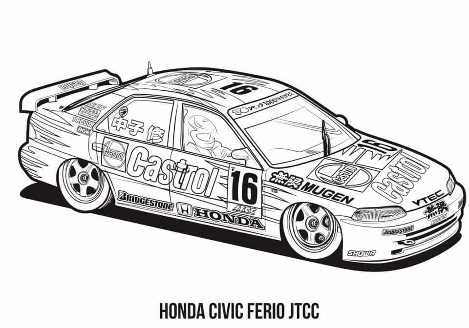 Målarbild Honda Civic Ferio Jtcc