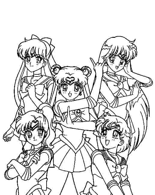 Målarbild Karaktärer från Anime Sailor Moon