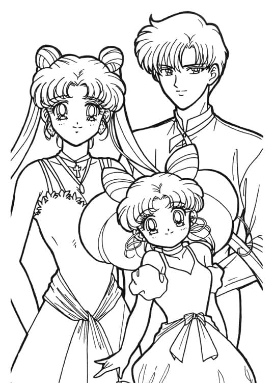 Målarbild Karaktärer från Sailor Moon