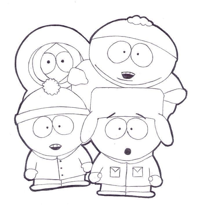 Målarbild Karaktärer från South Park