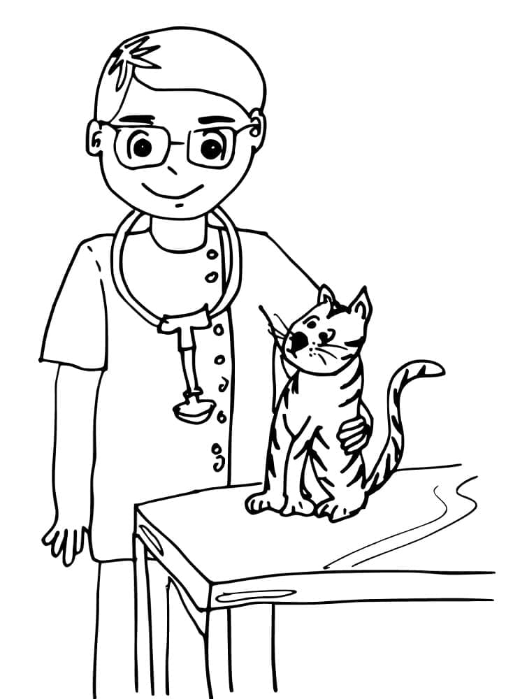 Målarbild Katt Veterinär