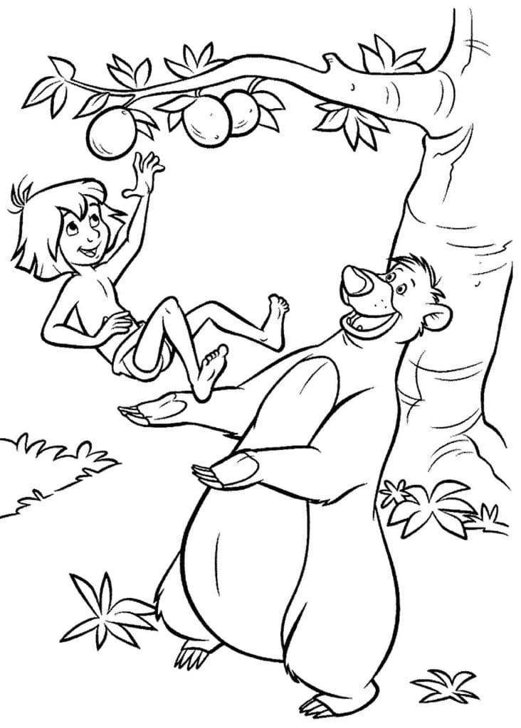 Målarbild Mowgli och Baloo Djungelboken