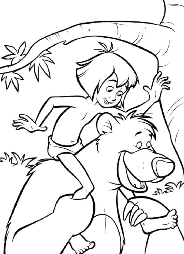 Målarbild Mowgli och Baloo