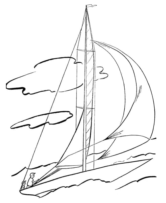 Målarbild Segelbåt Gratis Utskrivbar