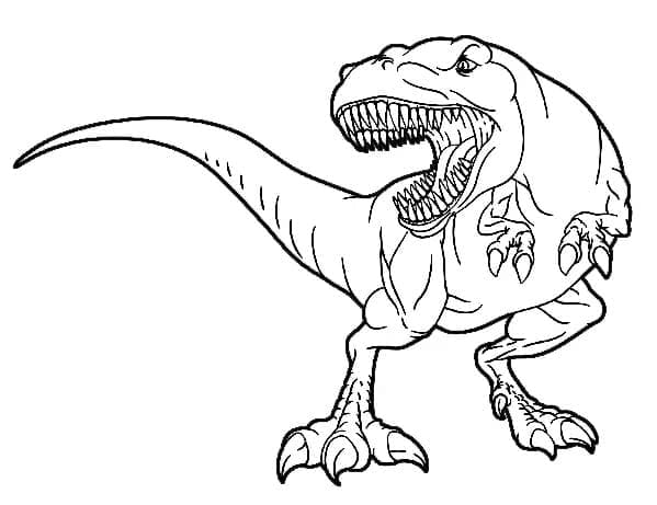 Målarbild Skrämmande Tyrannosaurus