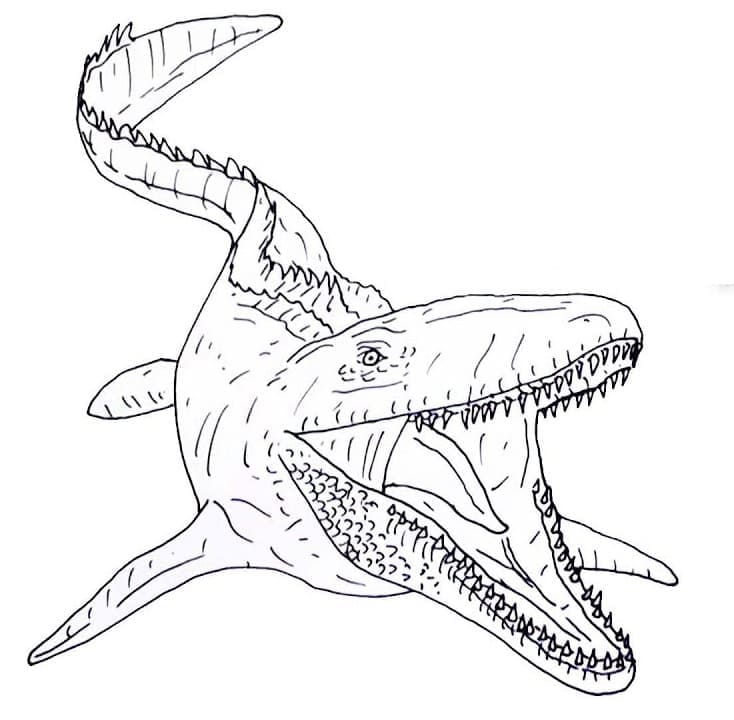 Målarbild Stor Mosasaurus