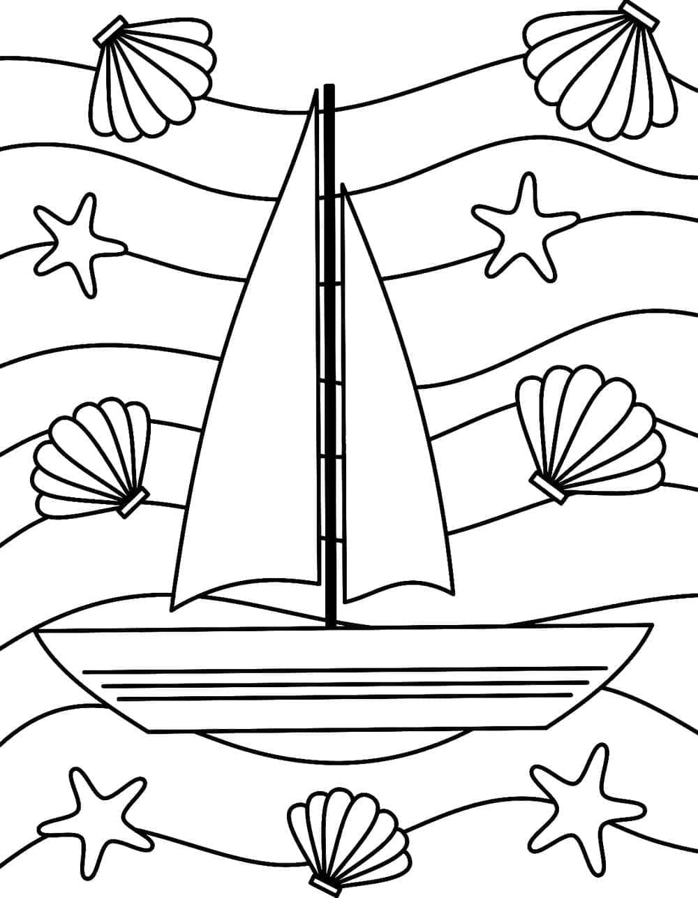 Målarbild Vacker Segelbåt