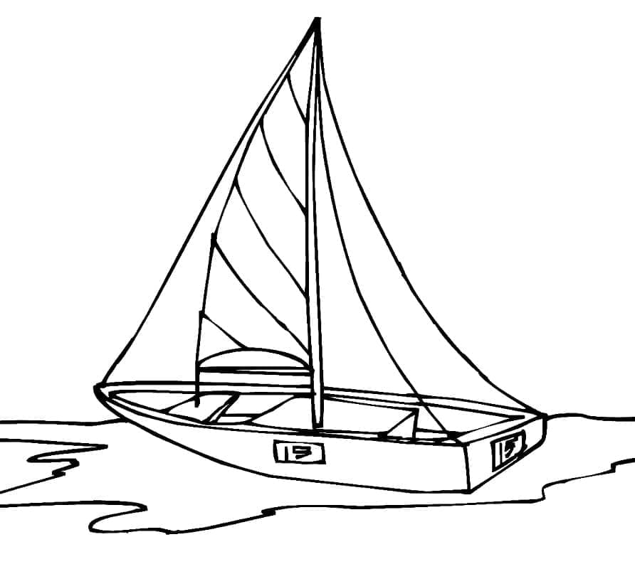 Målarbild Vanlig Segelbåt