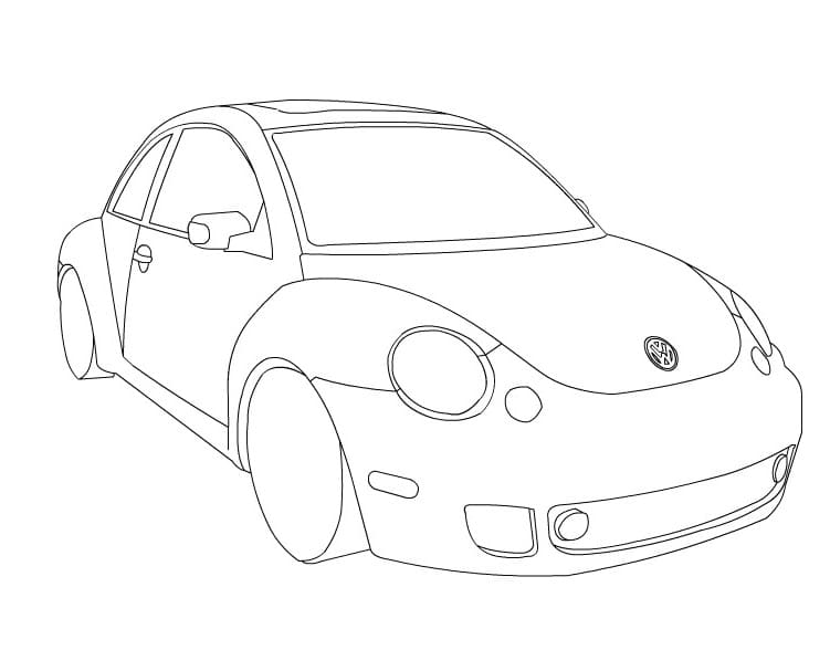Målarbild Volkswagen Beetle Bil