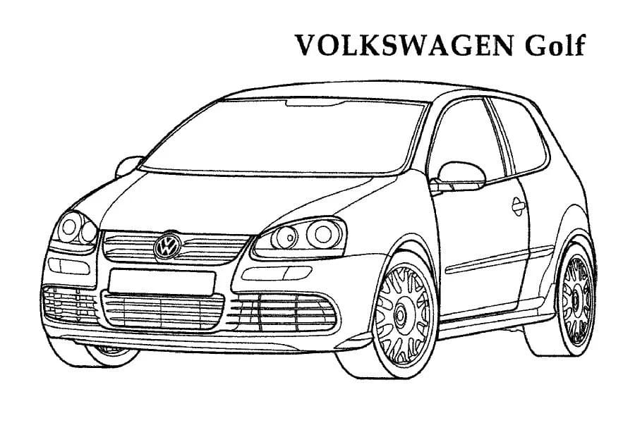 Målarbild Volkswagen Golf Bil