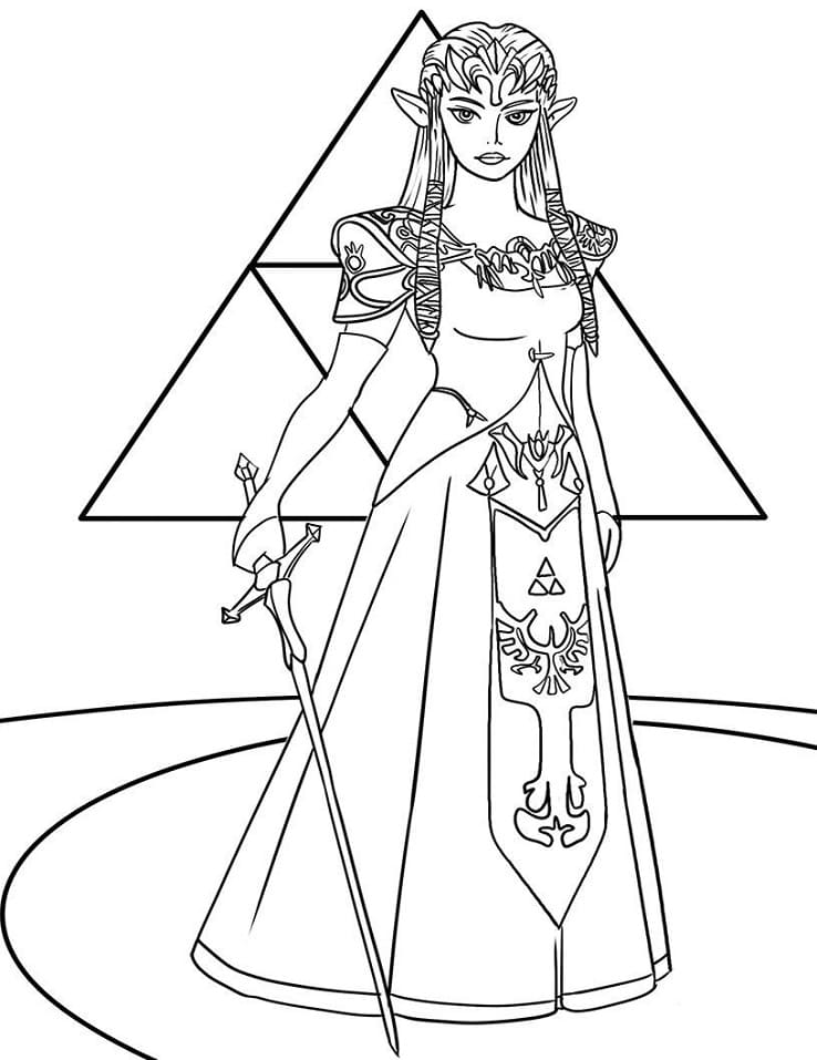 Målarbild Zelda med Svärd