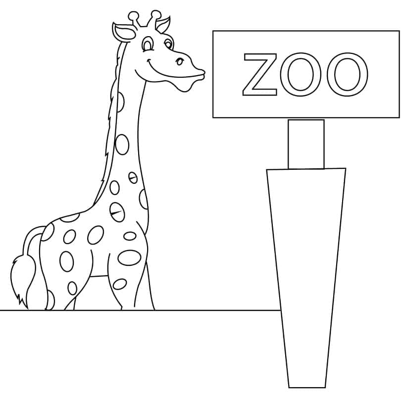 Målarbild Zoo Giraff