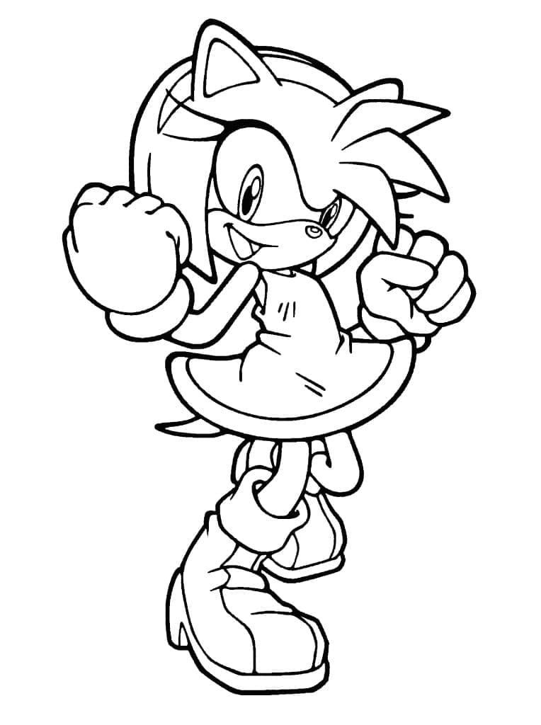 Målarbild Amy Rose från Sonic the Hedgehog