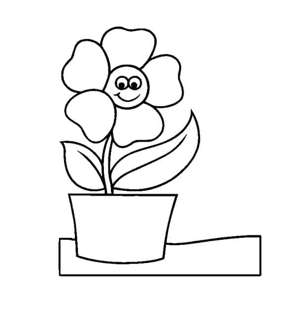Målarbild Bedårande Blomkruka
