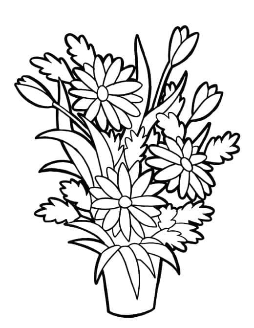 Målarbild Blomkruka 2