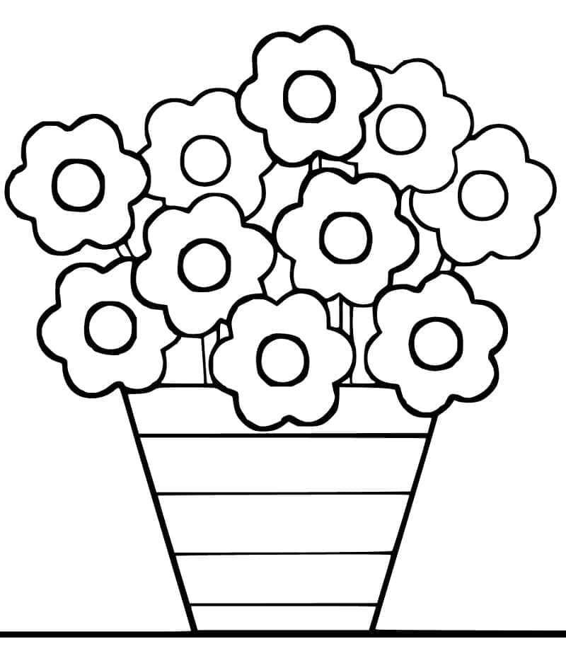 Målarbild Blomkruka 5