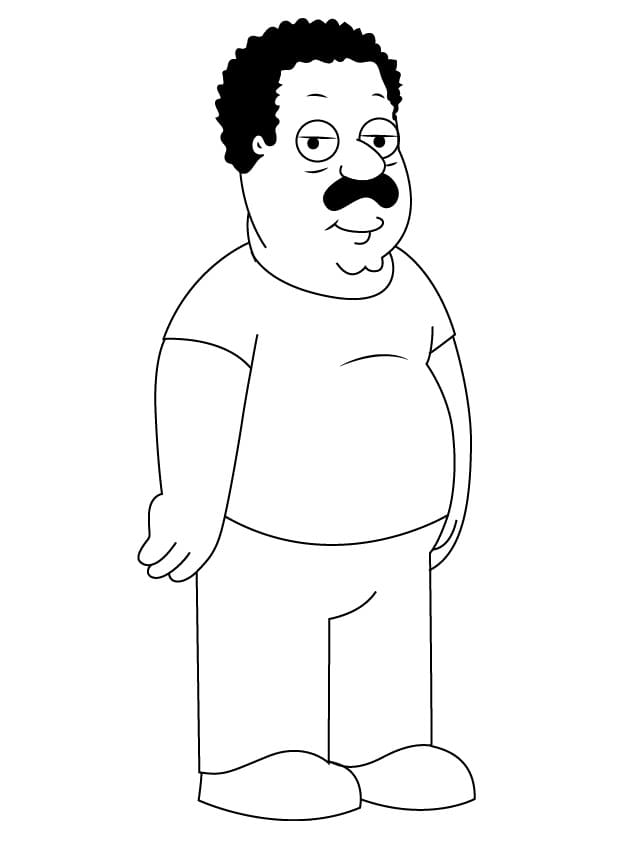 Målarbild Cleveland Brown från Family Guy