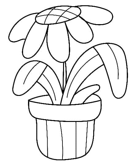 Målarbild Daisy i Blomkruka