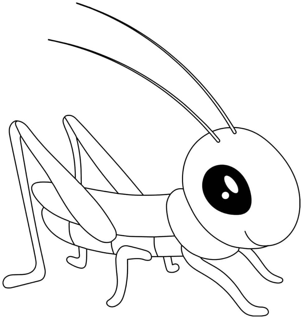 Målarbild En Söt Gräshoppa