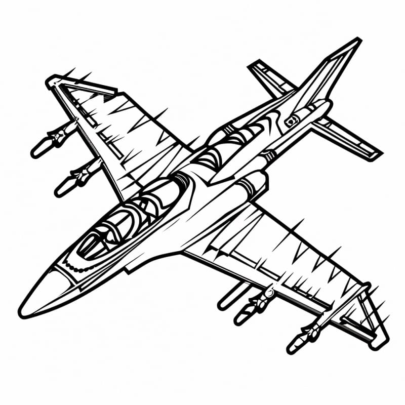 Målarbild Ett Stridsflygplan