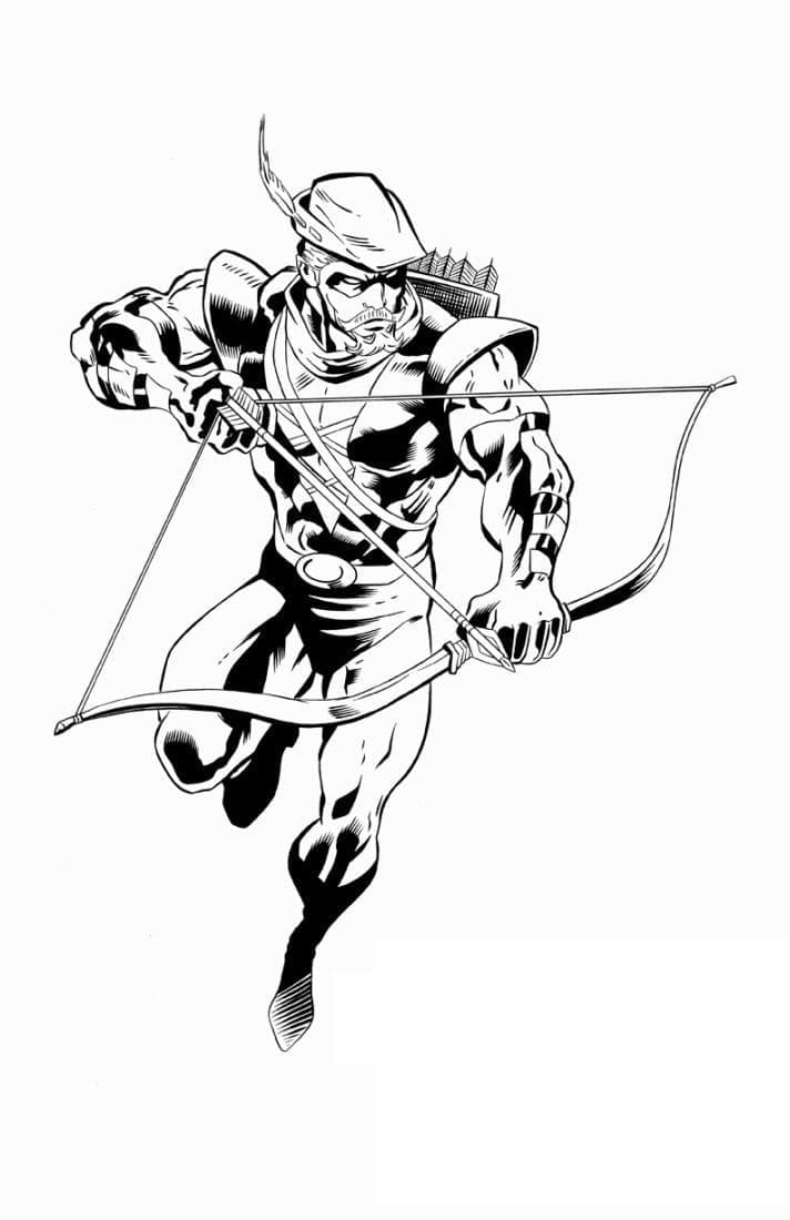 Målarbild Green Arrow från Justice League