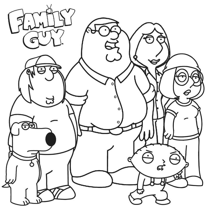 Målarbild Karaktärer i Family Guy