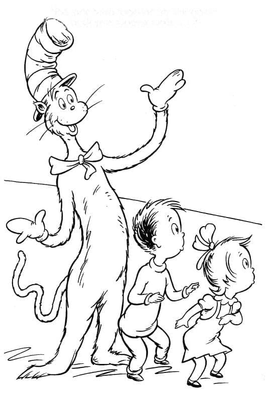 Målarbild Katten i Hatten och Barn