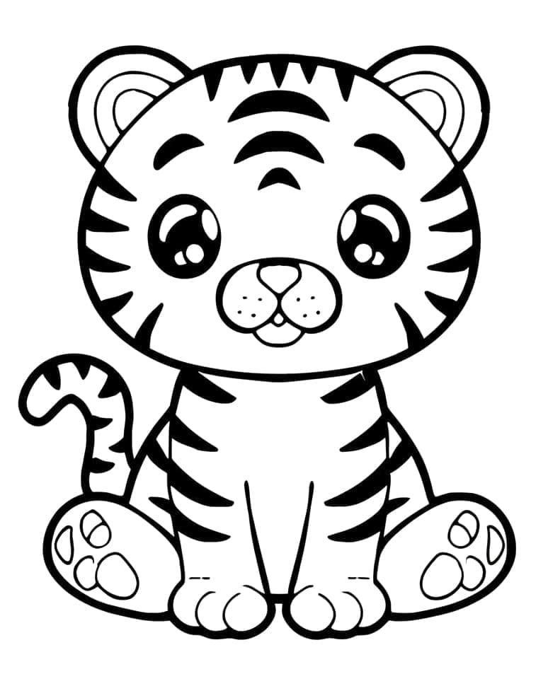 Målarbild Kawaii Tiger