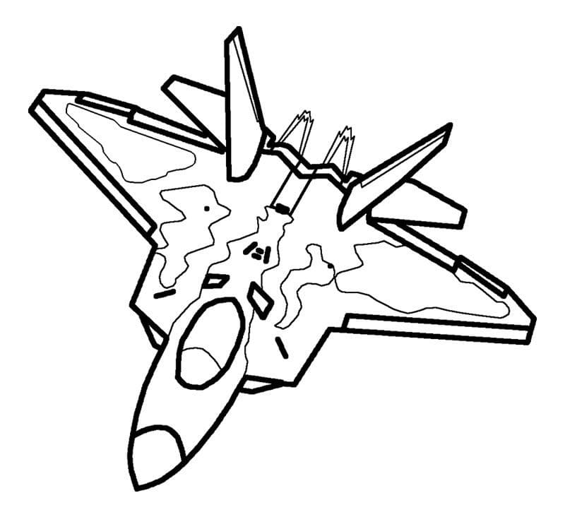 Målarbild Militärt Stridsflygplan