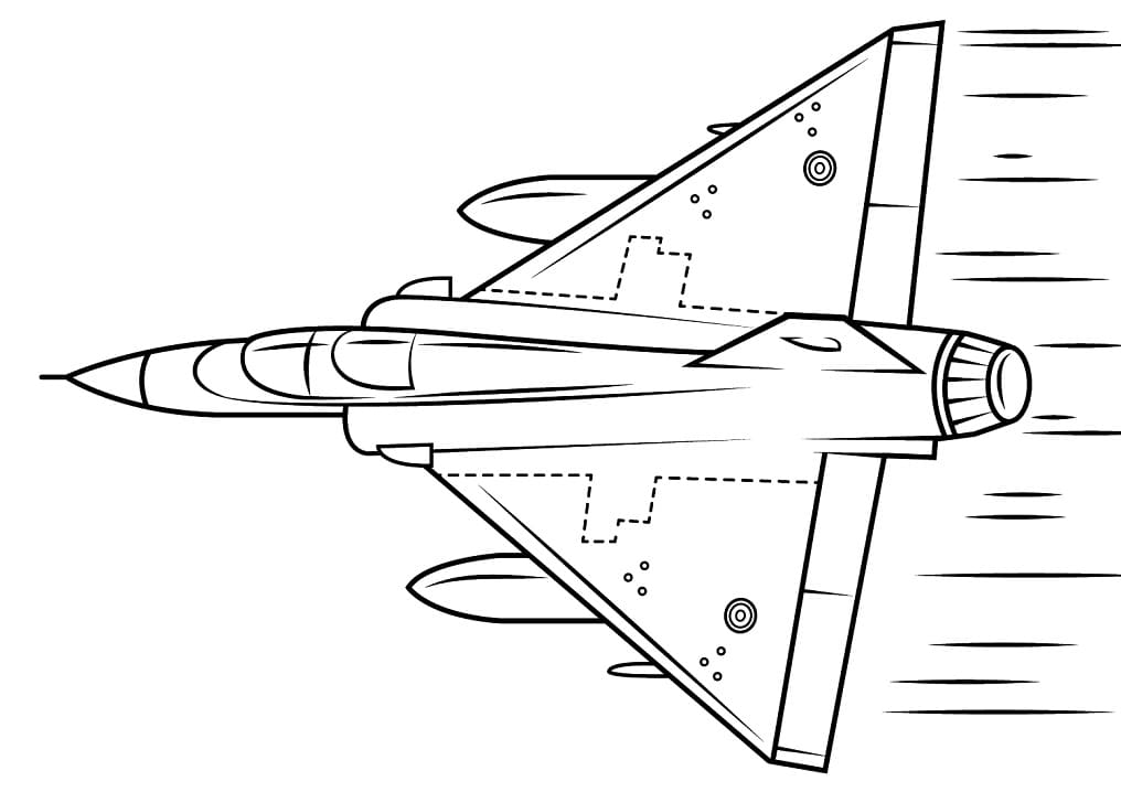 Målarbild Mirage 2000 Stridsflygplan