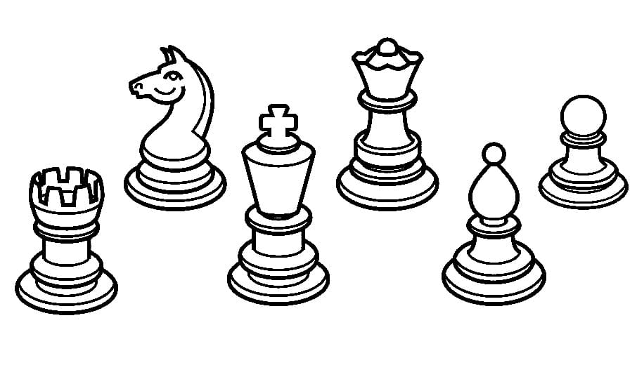 Målarbild Några Schackpjäser