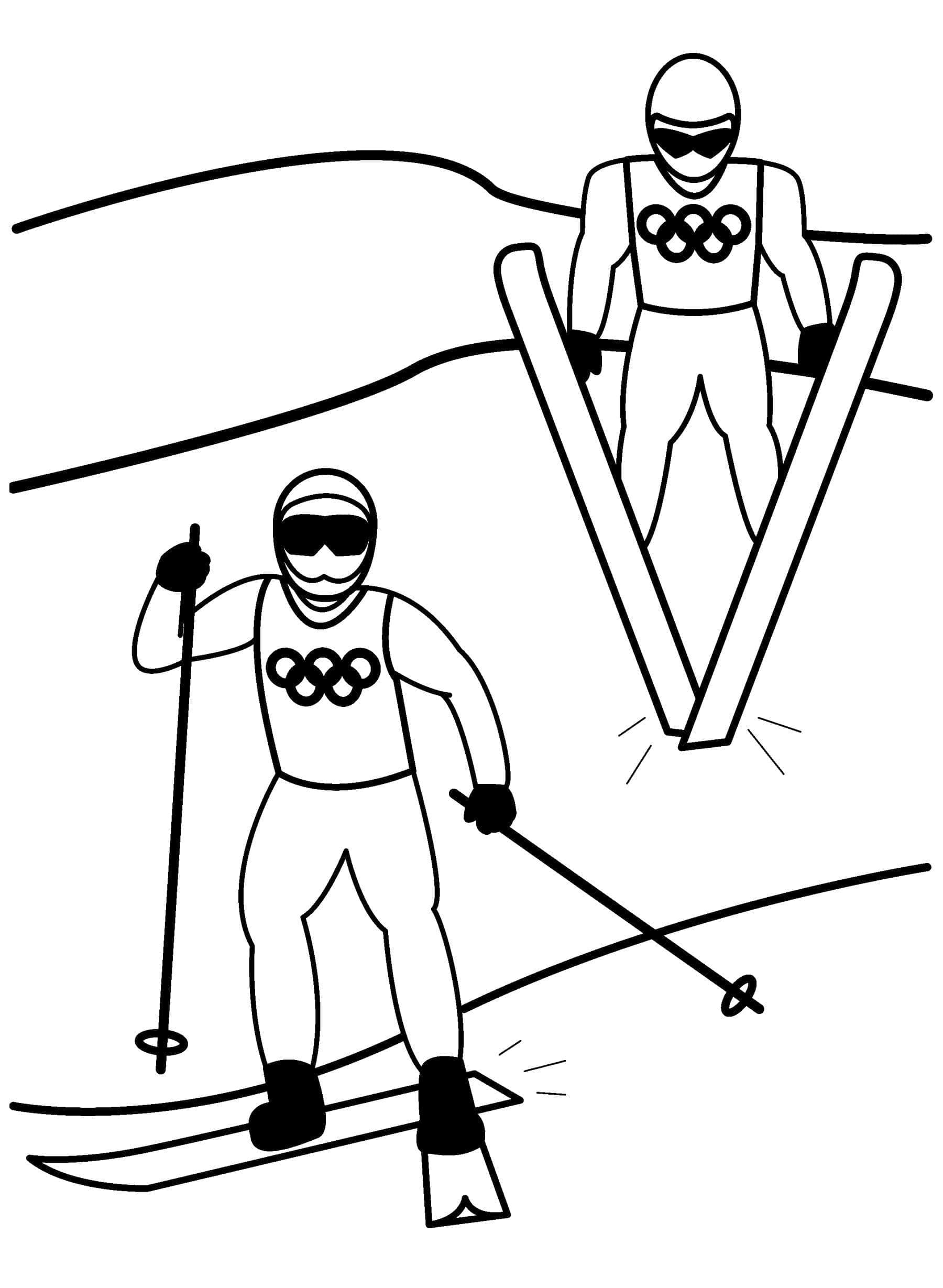 Målarbild Olympiska Skidåkare